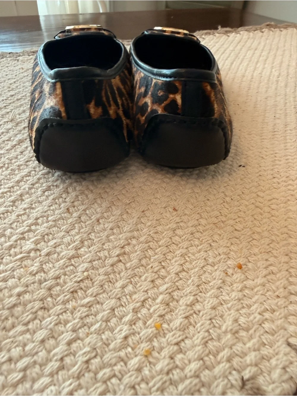 Michael Kors Leopard Calf-Hair Gold Logo Ballet Flats Women’s Sz 7